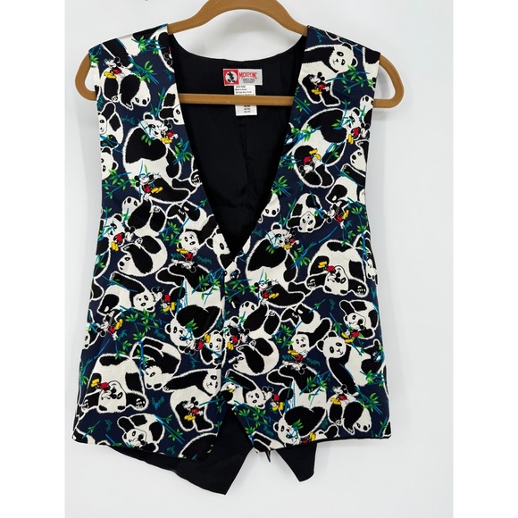 Mickey Other - Vintage Mickey Inc Disney‎ 100% Silk Vest Black Men's Large Mickey Mouse